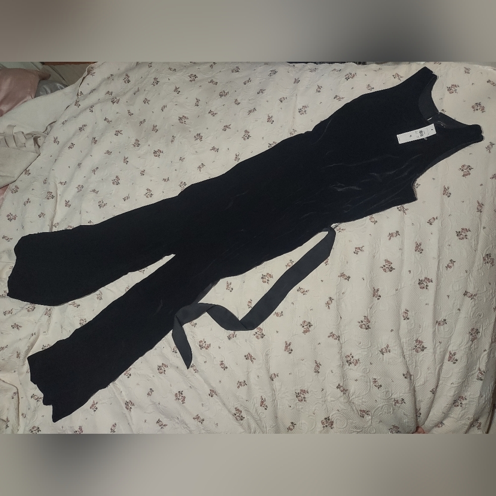 Ann Taylor Elegant Black Velvet Jumpsuit - Picture 9 of 10